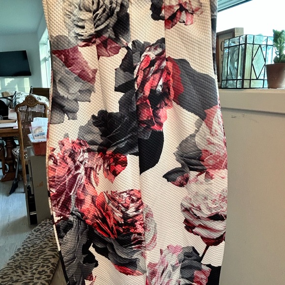 STRAPPY ROSE HALTER DRESS WITH - Red- Pink/ Gray/Black W/ White Backing - Picture 9 of 13